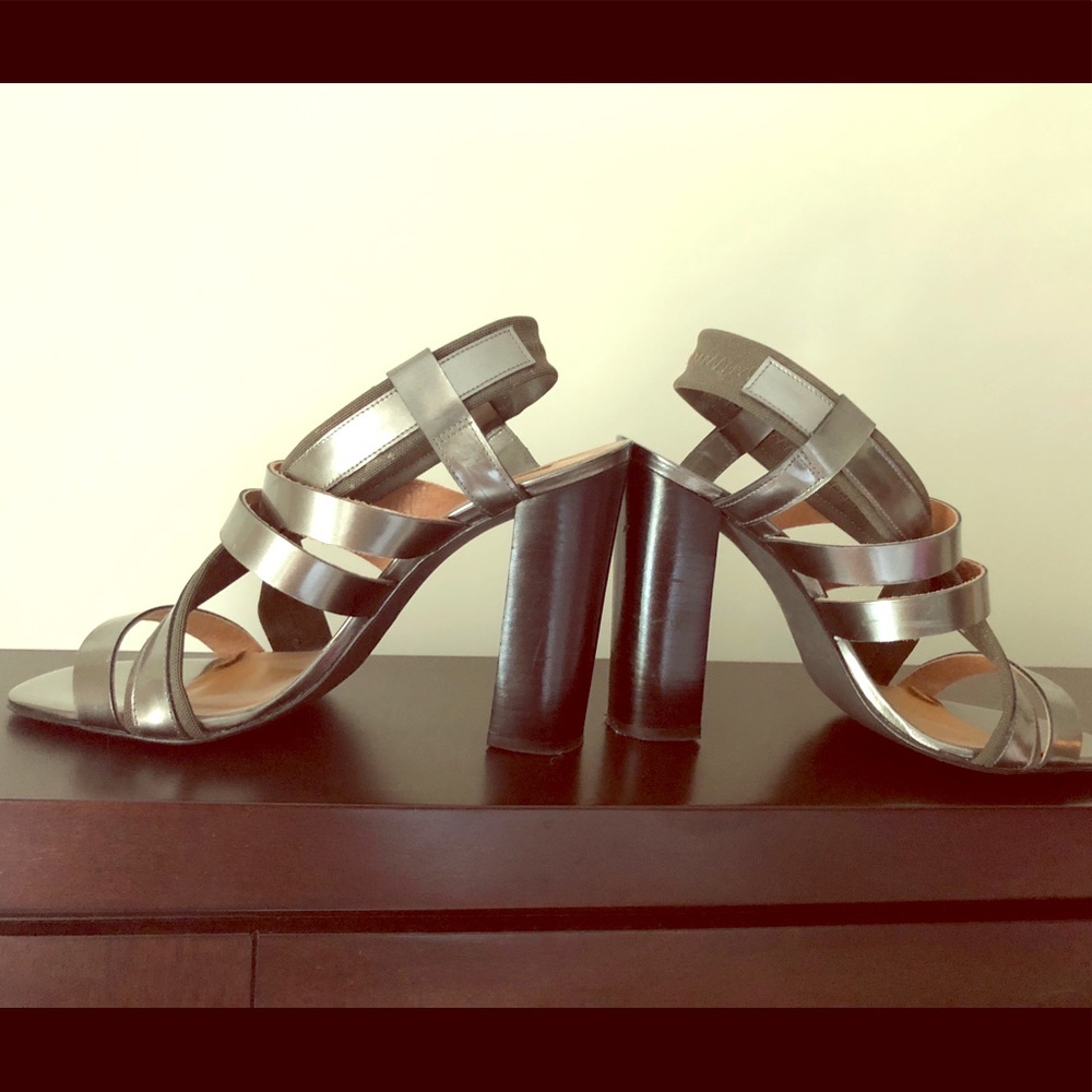Pewter high heel sandals
